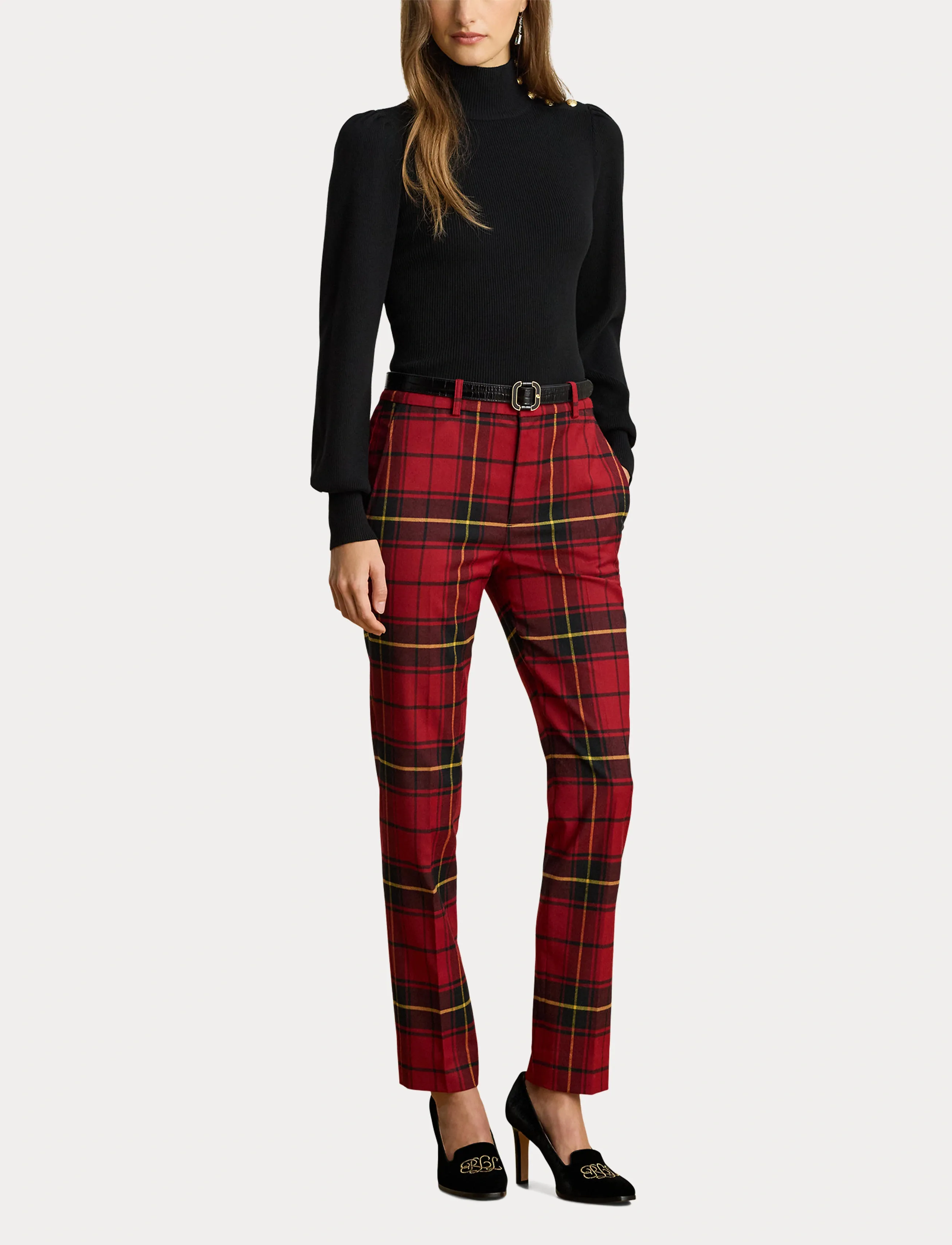 Lauren Ralph Lauren - Button-Trim Mockneck Sweater - džemperi ar augstu apkakli - polo black - 4