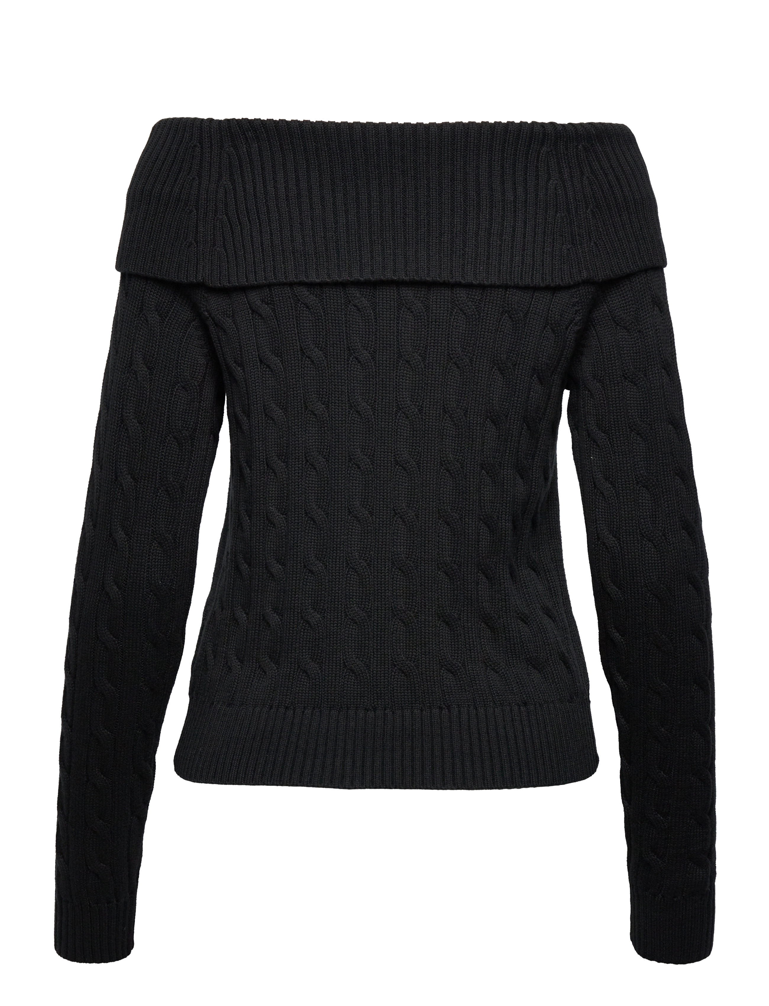 Lauren Ralph Lauren - Off-the-Shoulder Cable-Knit Sweater - polo black - 1