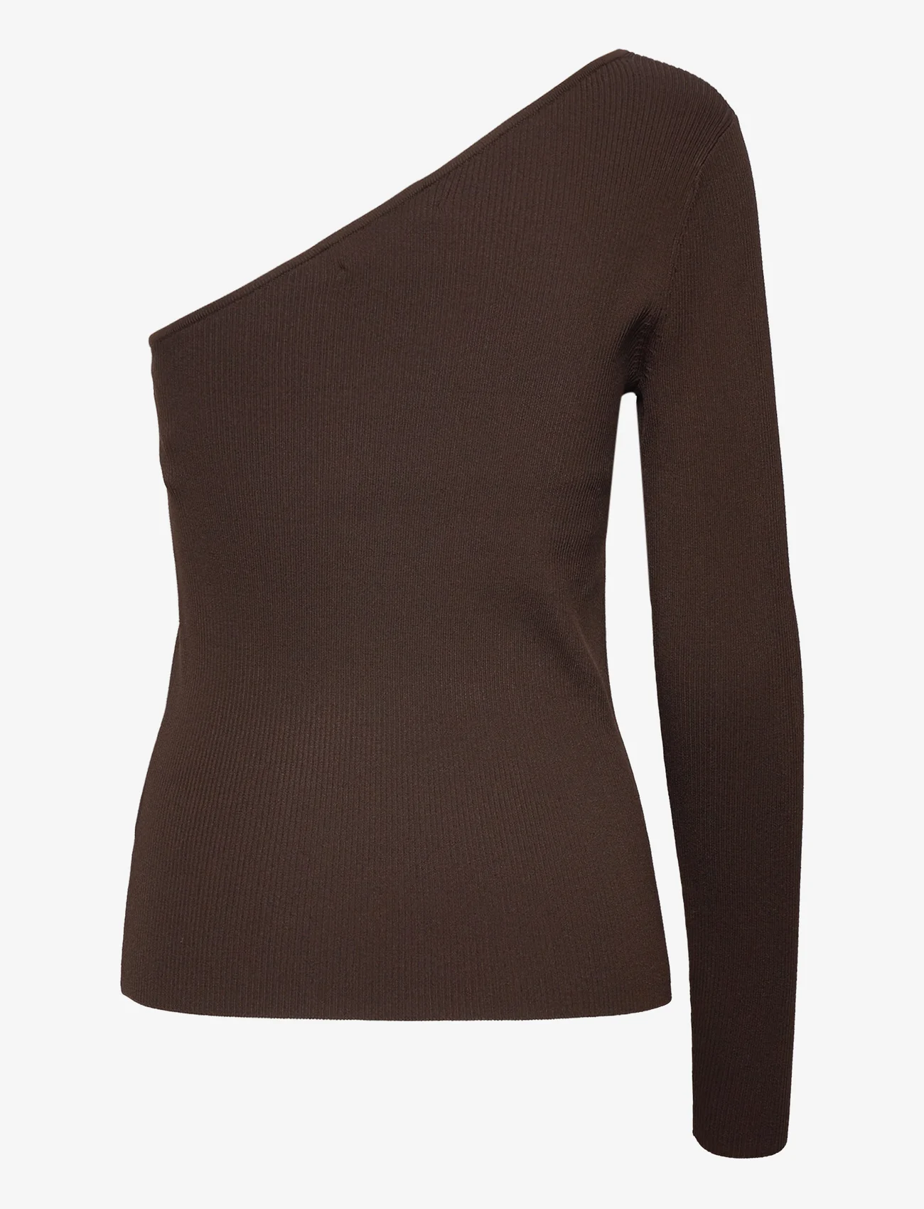 Lauren Ralph Lauren - One-Shoulder Long-Sleeve Sweater - topi ar garām piedurknēm - circuit brown - 1