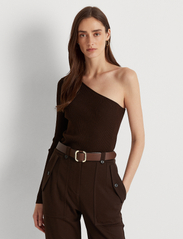 Lauren Ralph Lauren - One-Shoulder Long-Sleeve Sweater - pikkade varrukatega alussärgid - circuit brown - 2