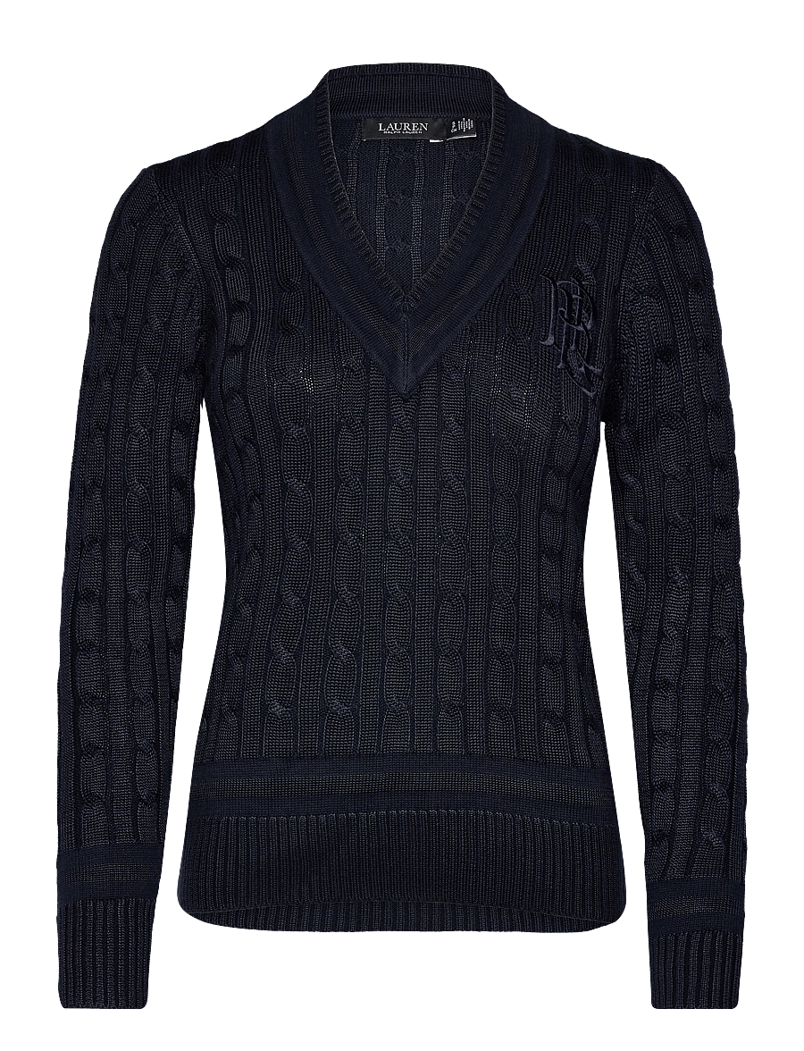 Lauren Ralph Lauren - Kabelstickad crickettröja - stickade tröjor - lauren navy - 1