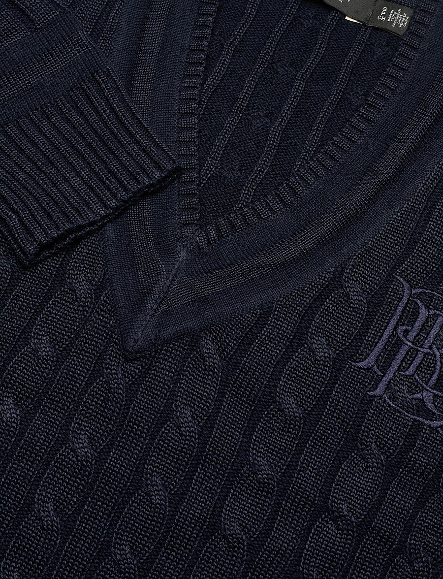 Lauren Ralph Lauren - Kabelstickad crickettröja - stickade tröjor - lauren navy - 3