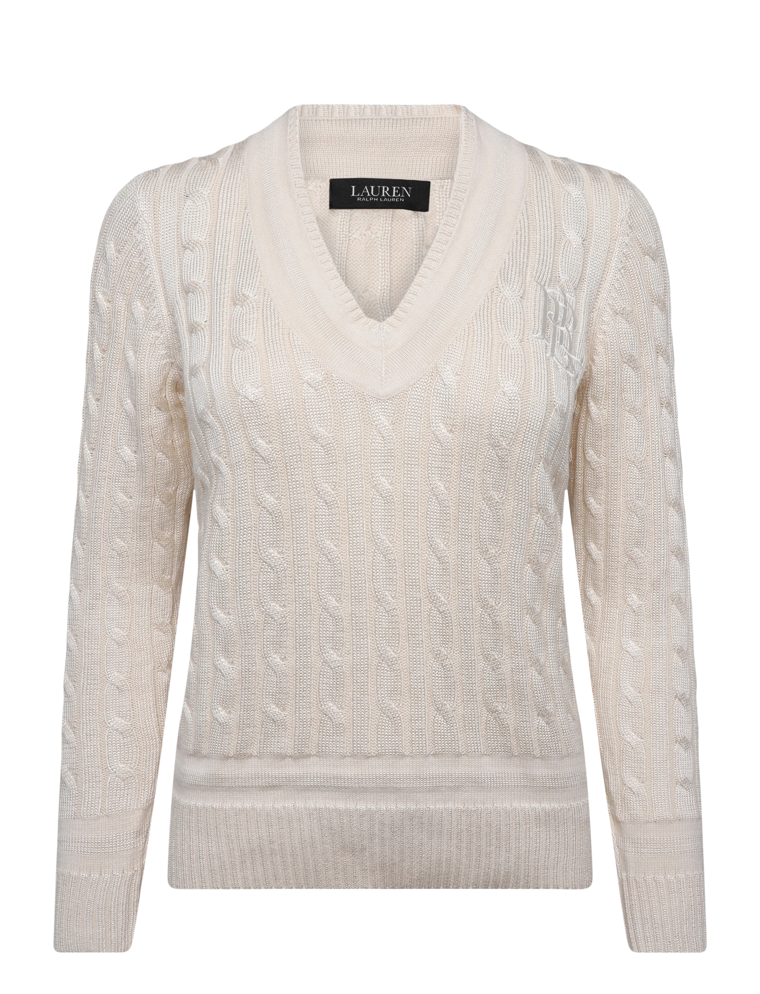 Lauren Ralph Lauren - Cable-Knit Cricket Sweater - jumpers - mascarpone cream - 1