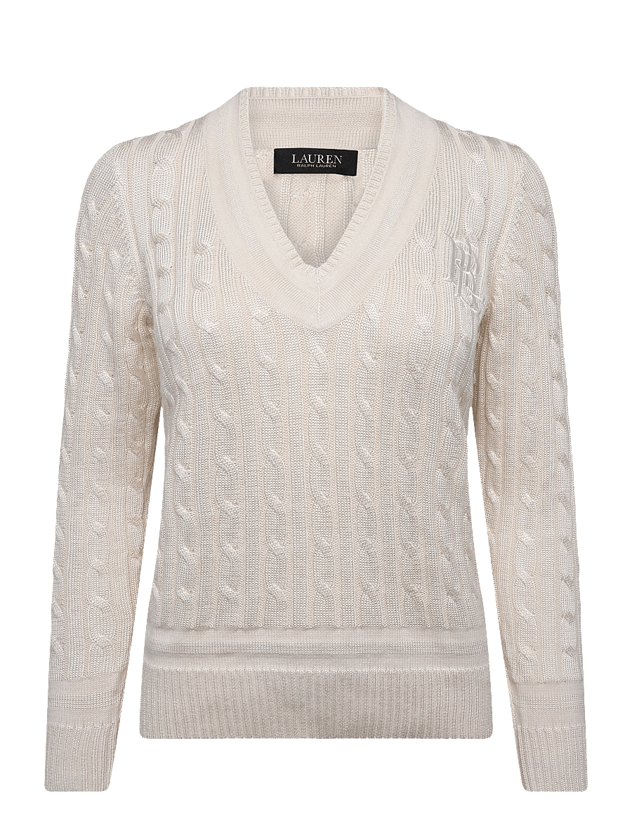 Lauren Ralph Lauren - Cable-Knit Cricket Sweater - jumpers - mascarpone cream - 1