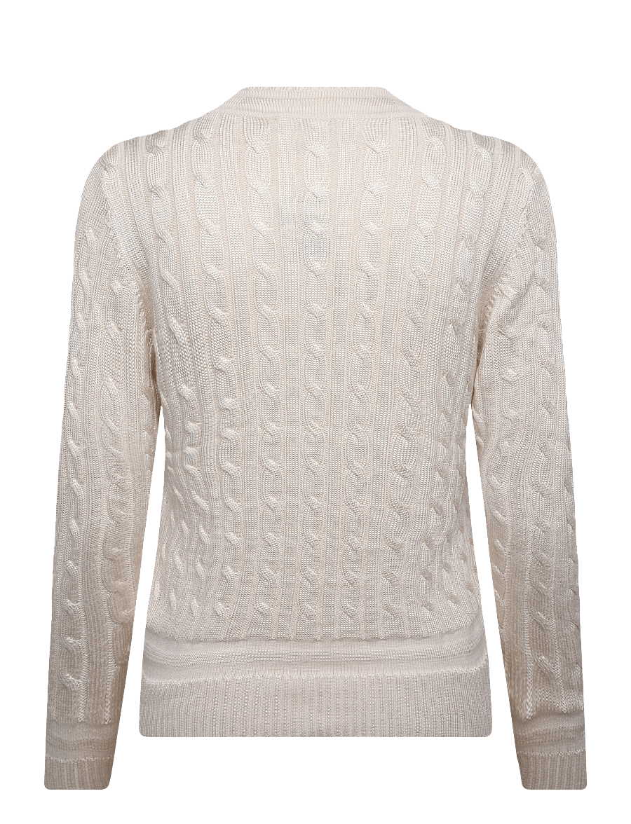 Lauren Ralph Lauren - Cable-Knit Cricket Sweater - jumpers - mascarpone cream - 2