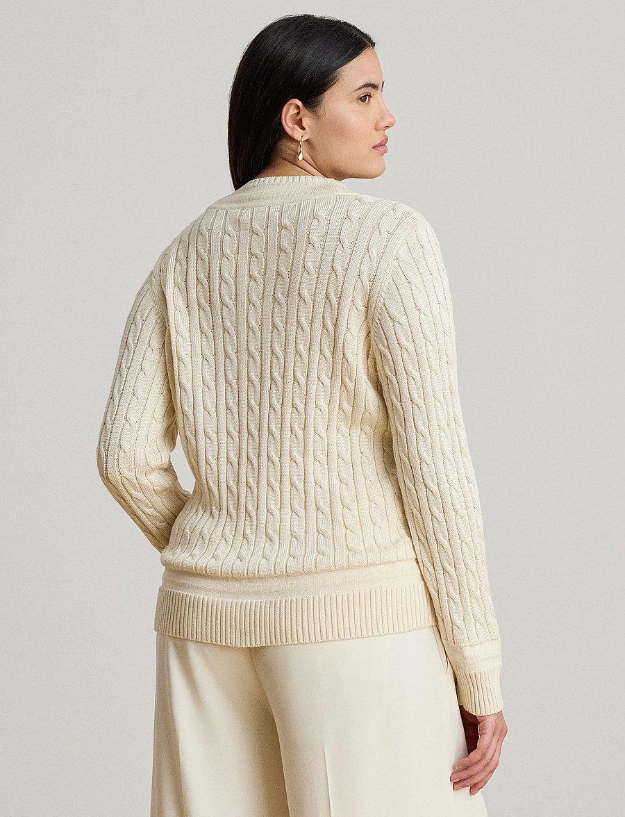 Lauren Ralph Lauren - Cable-Knit Cricket Sweater - jumpers - mascarpone cream - 3
