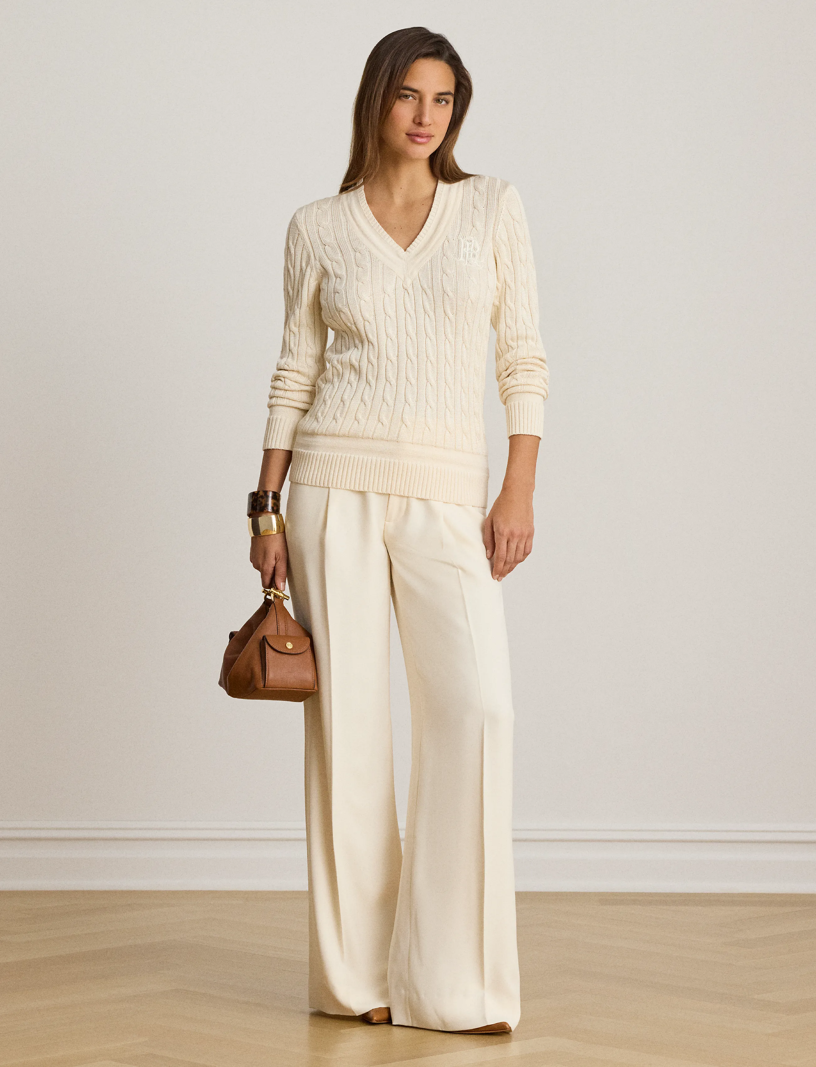 Lauren Ralph Lauren - Cable-Knit Cricket Sweater - jumpers - mascarpone cream - 5