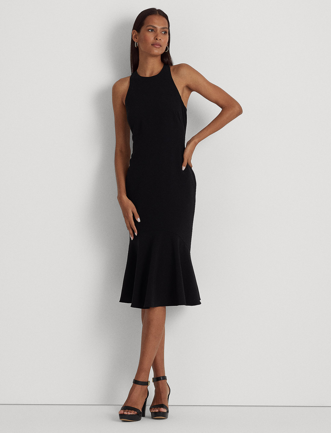 Lauren Ralph Lauren Double faced Crepe Sleeveless Dress Midi dresses Boozt
