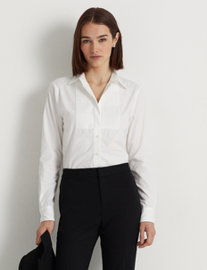 Pintucked Cotton Broadcloth Shirt, Lauren Ralph Lauren