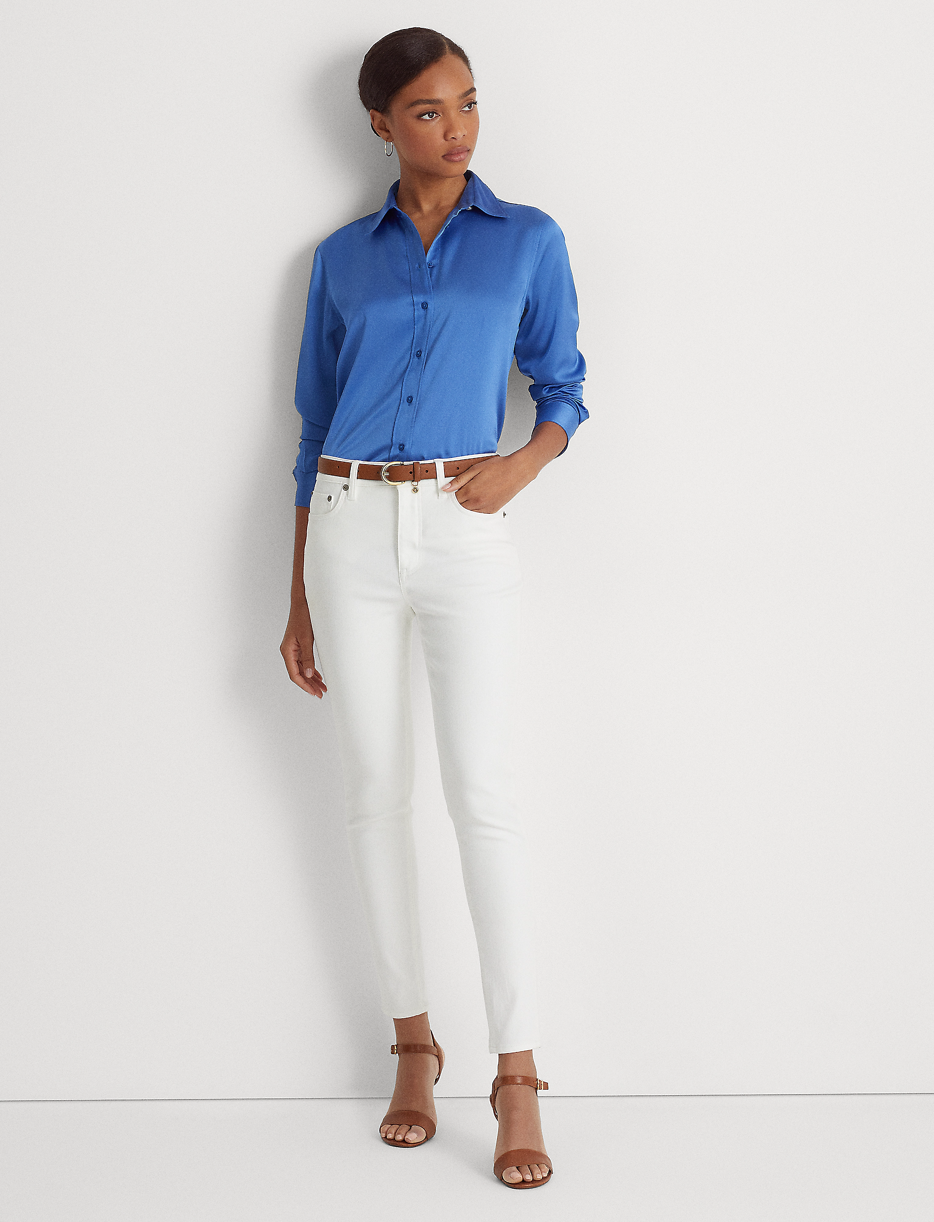 Lauren Ralph Lauren - High-Rise Skinny Ankle Jean - white wash - 2