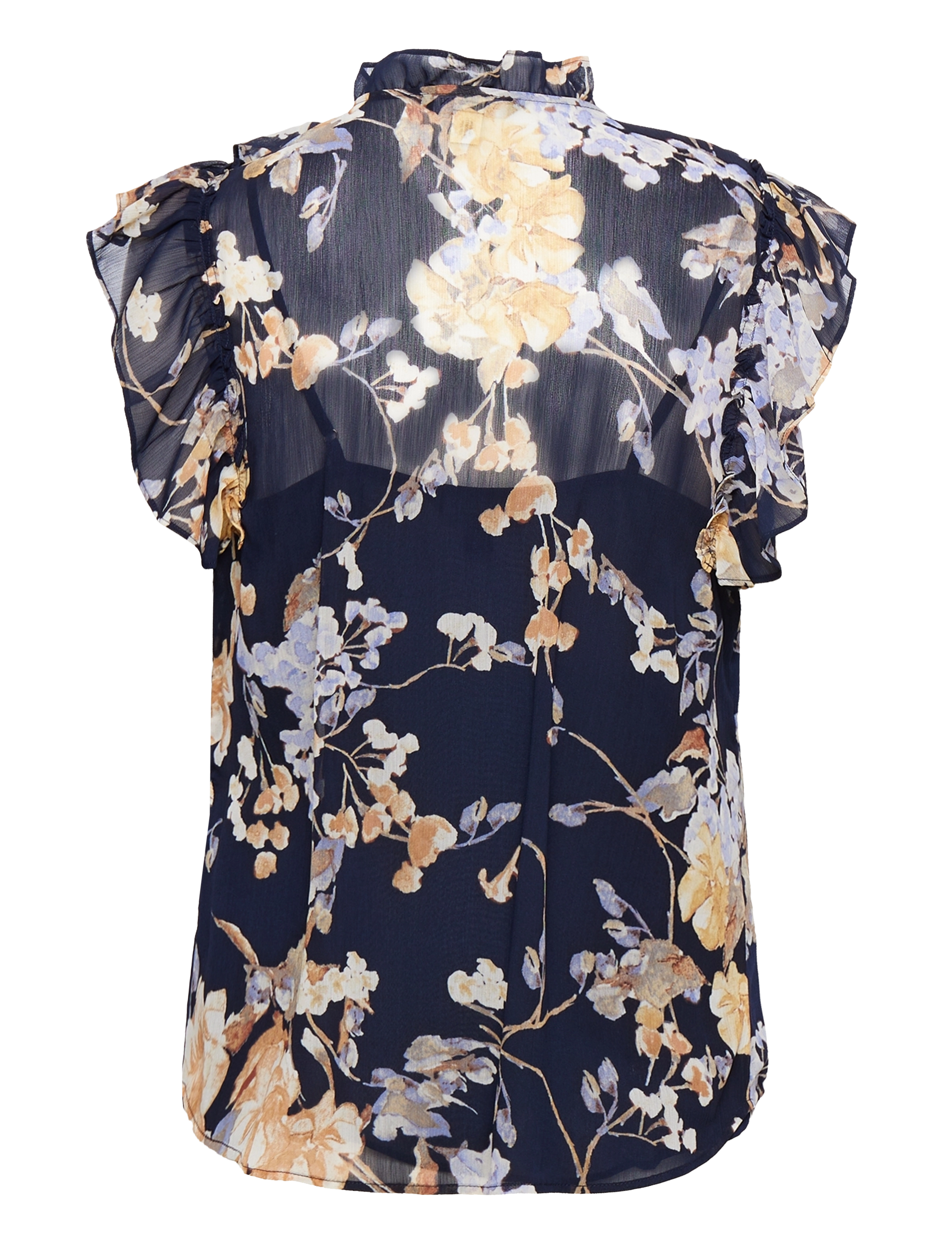 Lauren Ralph Lauren - Floral Georgette Sleeveless Shirt - navy multi - 1