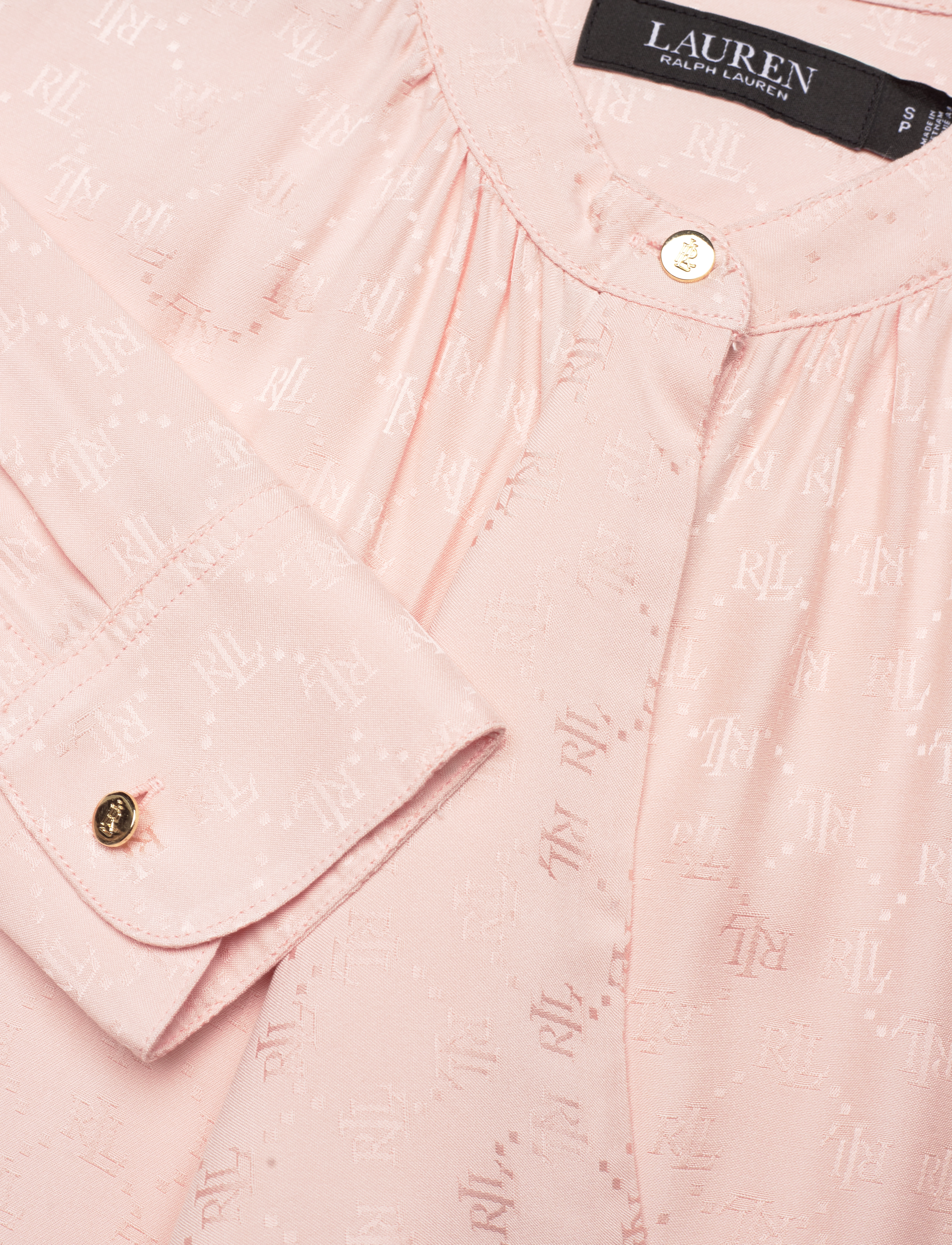 Lauren Ralph Lauren - Ruffle-Trim Logo Jacquard Shirt - pale pink - 3