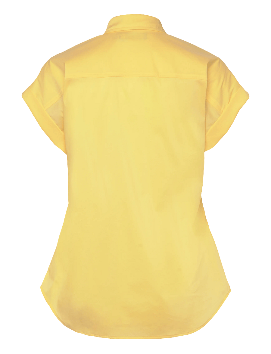 Lauren Ralph Lauren - Twist-Front Cotton Short-Sleeve Shirt - kurzärmlige hemden - lemon sorbet - 1