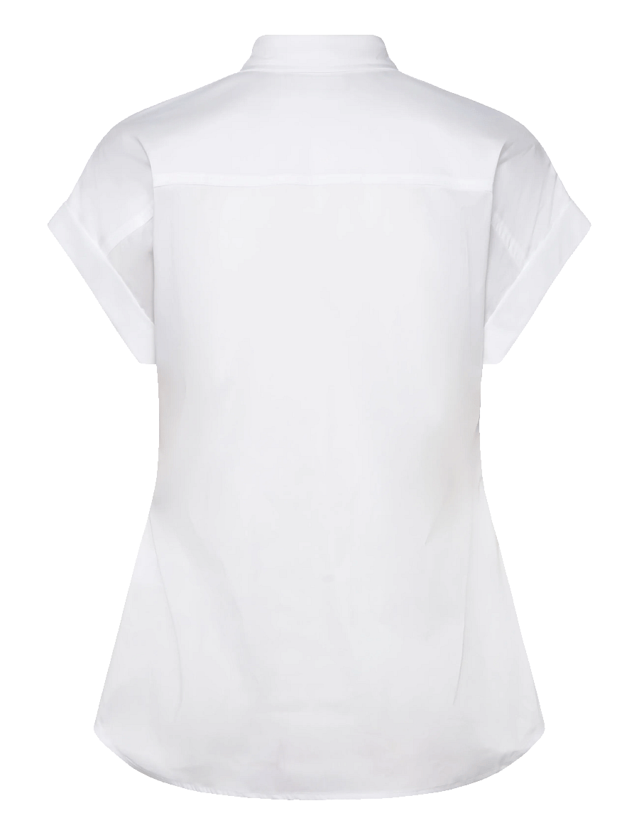 Lauren Ralph Lauren - Twist-Front Cotton Short-Sleeve Shirt - kurzärmlige hemden - white - 2