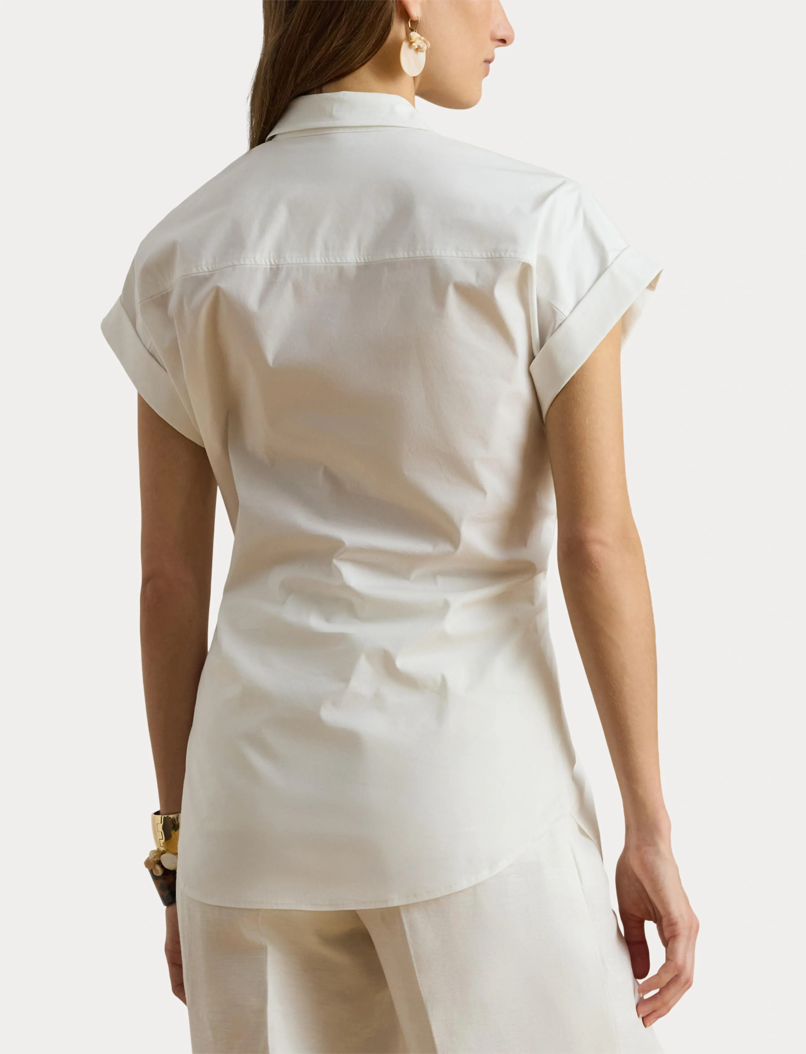 Lauren Ralph Lauren Twist-Front Cotton Short-Sleeve Shirt skjortor dam – bild 5