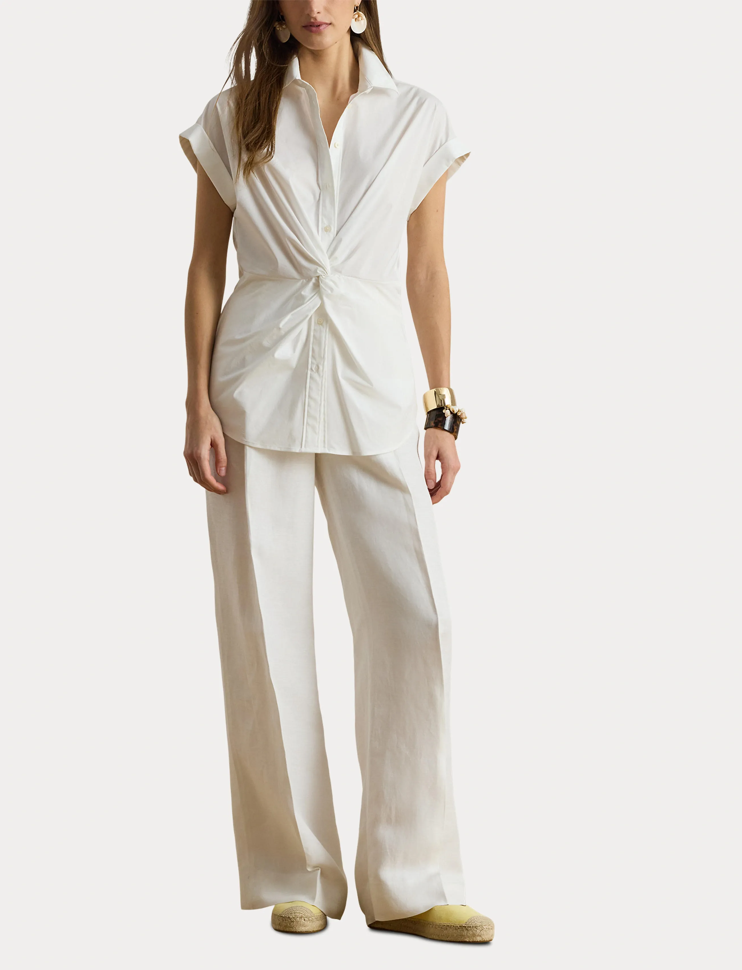 Lauren Ralph Lauren Twist-Front Cotton Short-Sleeve Shirt skjortor dam – bild 7