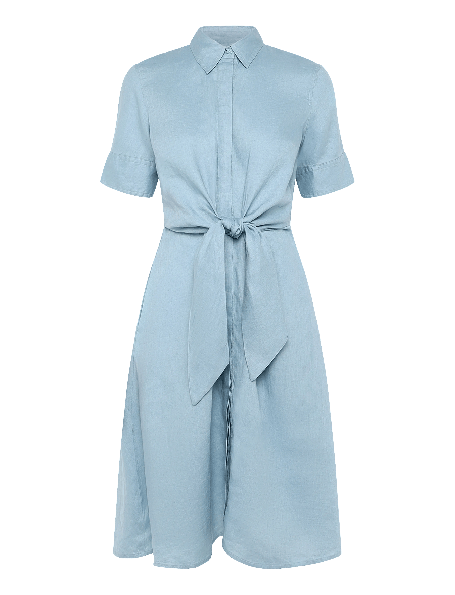 Lauren Ralph Lauren - Tie-Front Linen Shirtdress - hemdkleider - blue note - 0