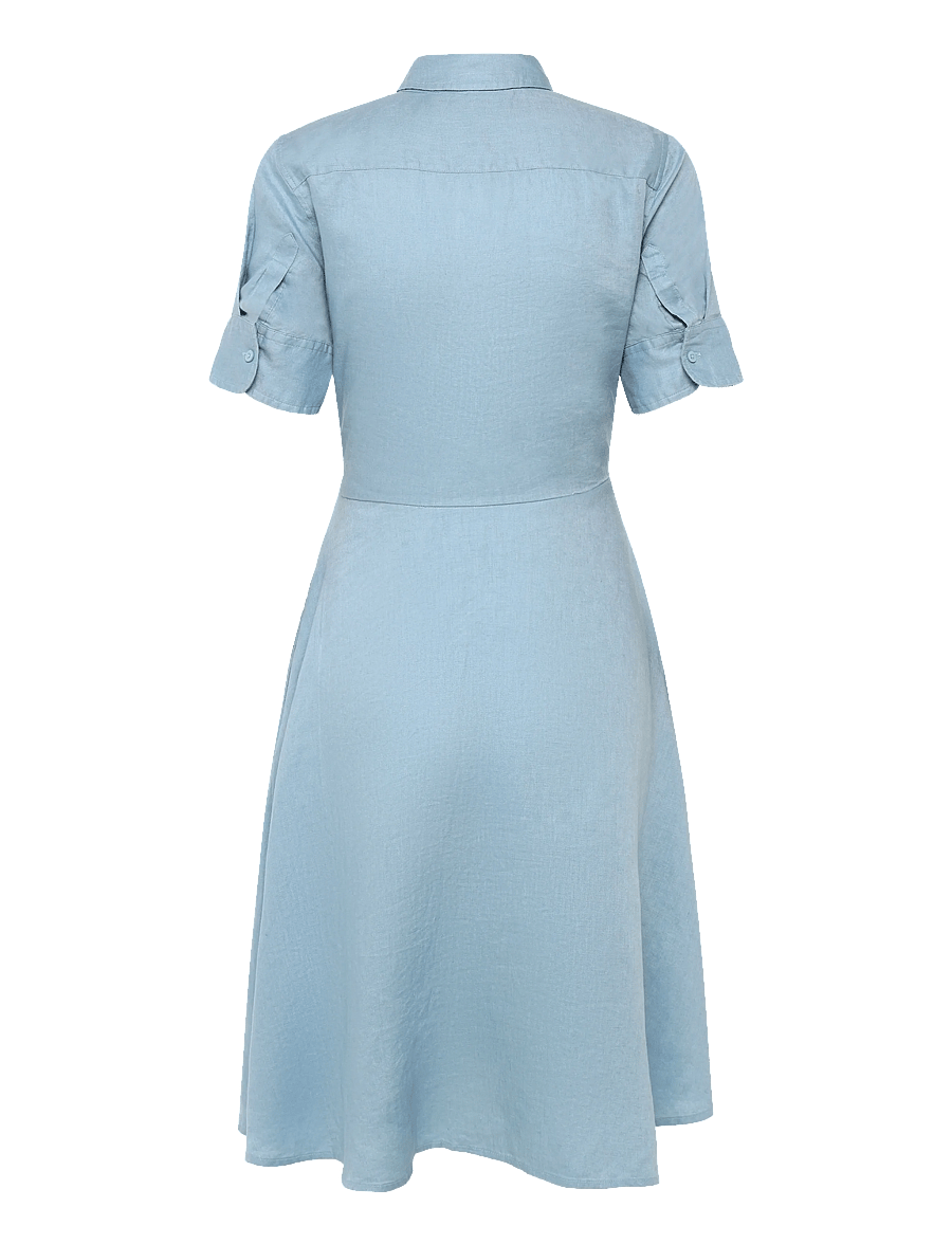Lauren Ralph Lauren - Tie-Front Linen Shirtdress - hemdkleider - blue note - 1