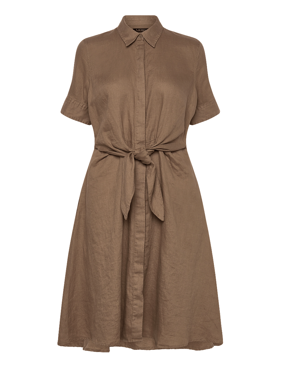 Lauren Ralph Lauren - Tie-Front Linen Shirtdress - robes chemises - madison tan - 0