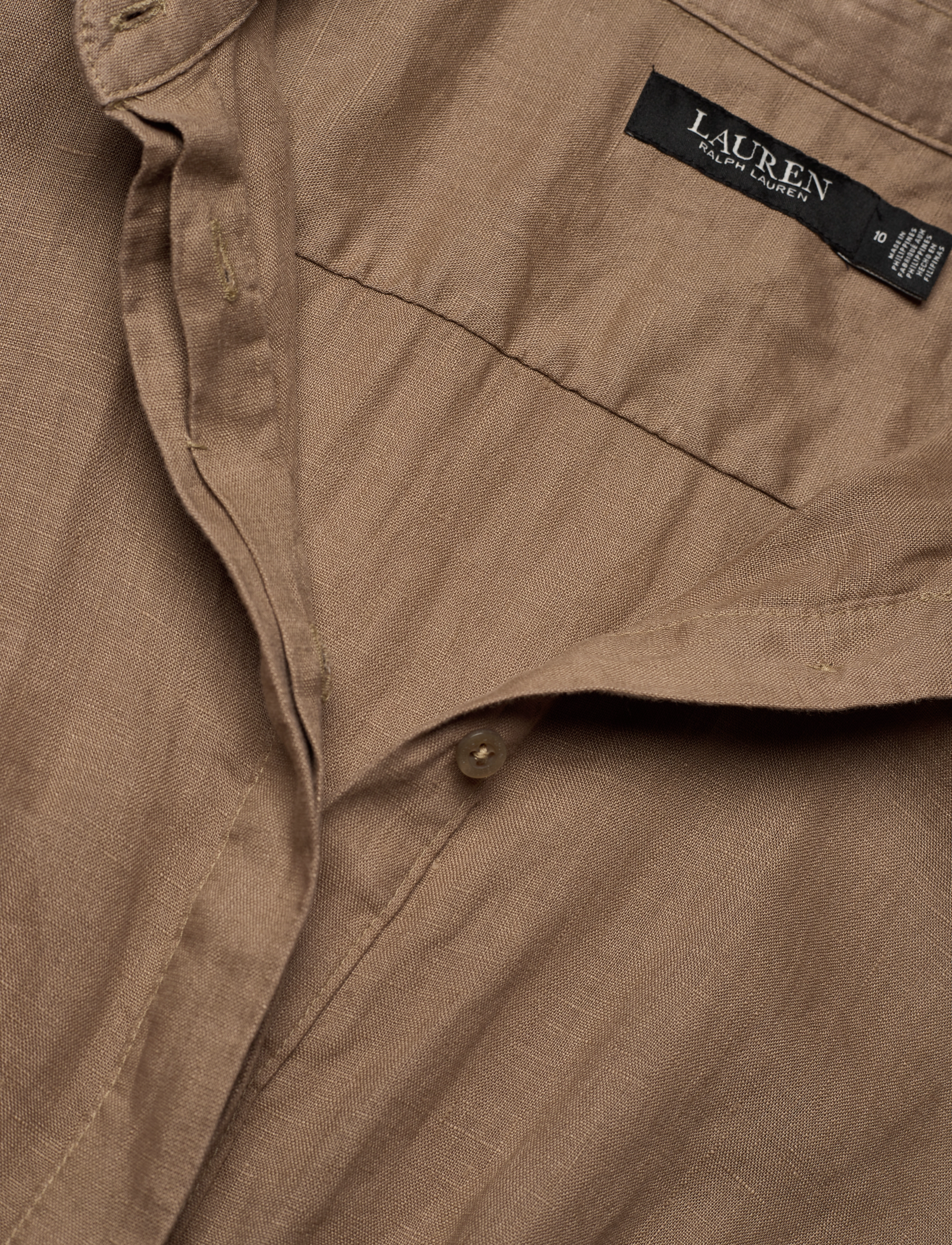 Lauren Ralph Lauren - Tie-Front Linen Shirtdress - robes chemises - madison tan - 2