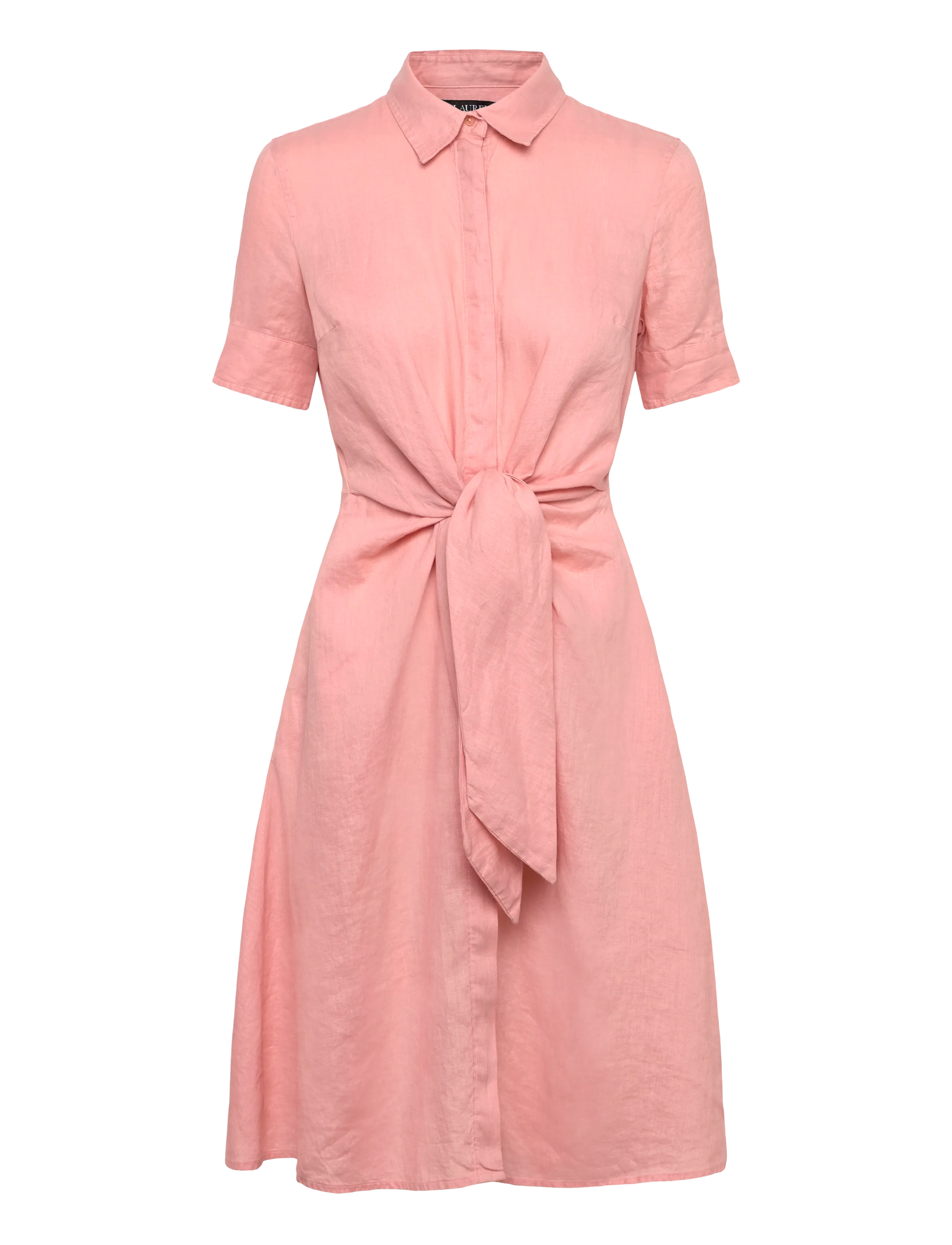 LAUREN RALPH LAUREN Tie-Front Linen Shirtdress Pink - 46 - Damen