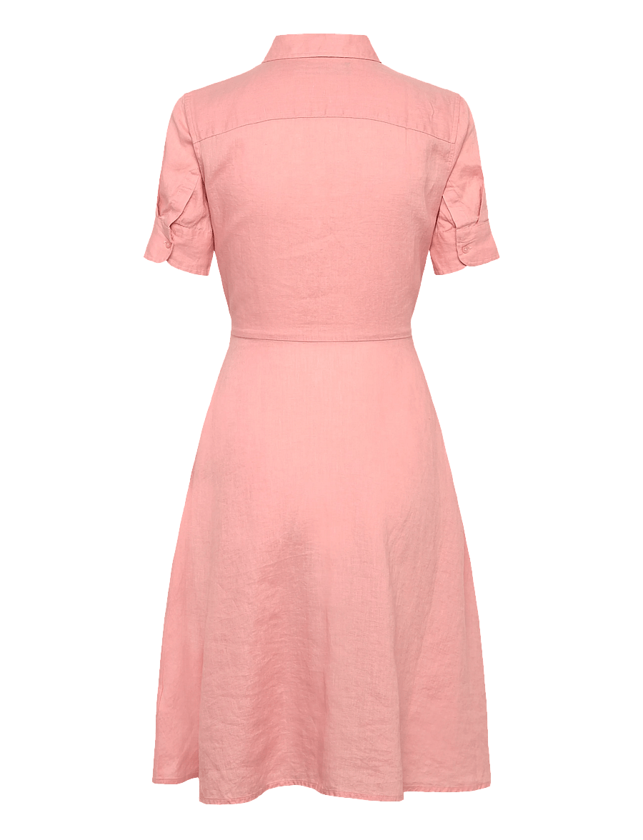 Lauren Ralph Lauren - Tie-Front Linen Shirtdress - paitamekot - pink rhodonite - 1
