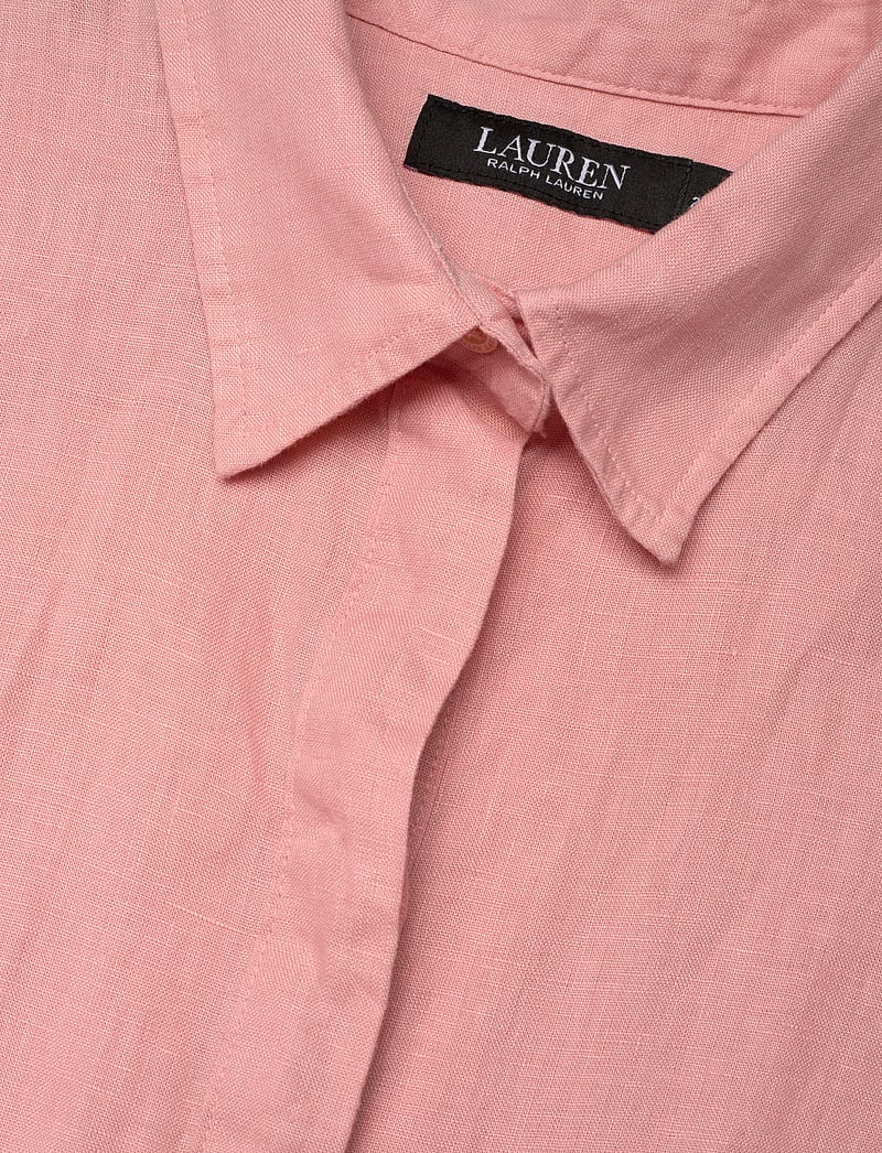 Lauren Ralph Lauren - Tie-Front Linen Shirtdress - paitamekot - pink rhodonite - 2