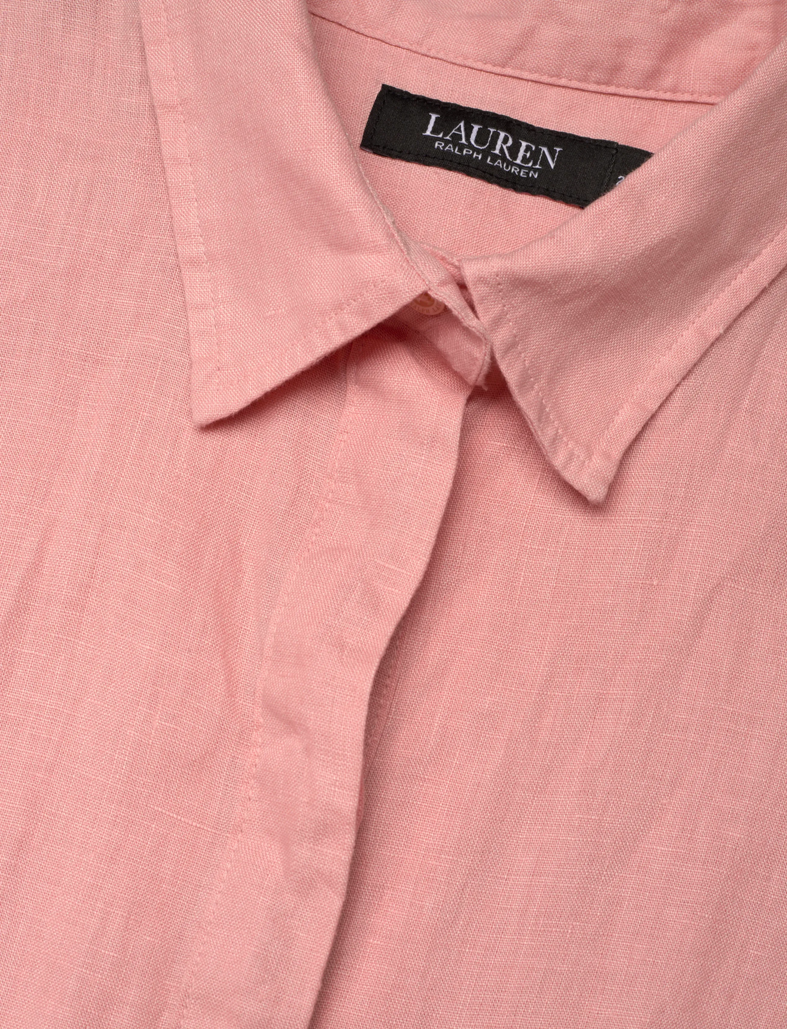 Lauren Ralph Lauren - Tie-Front Linen Shirtdress - paitamekot - pink rhodonite - 2