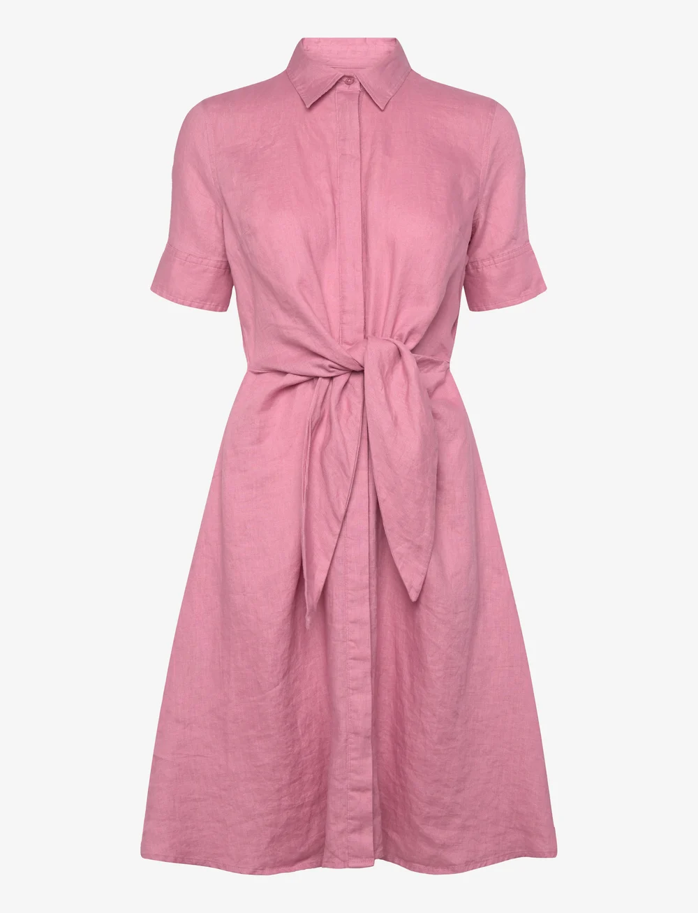 Lauren Ralph Lauren - Tie-Front Linen Shirtdress - skyrtukjólar - rose mauve - 0