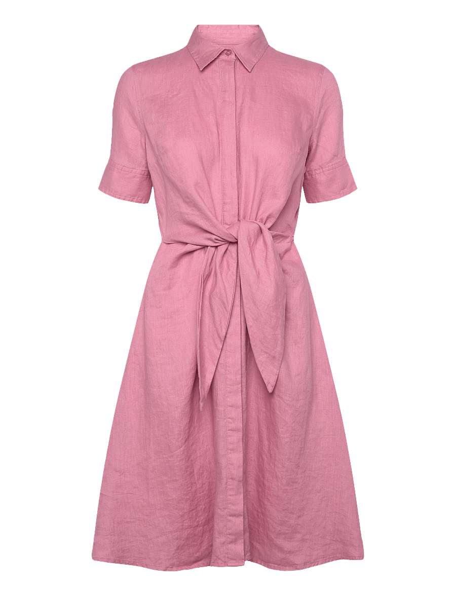 Lauren Ralph Lauren - Tie-Front Linen Shirtdress - hemdkleider - rose mauve - 0