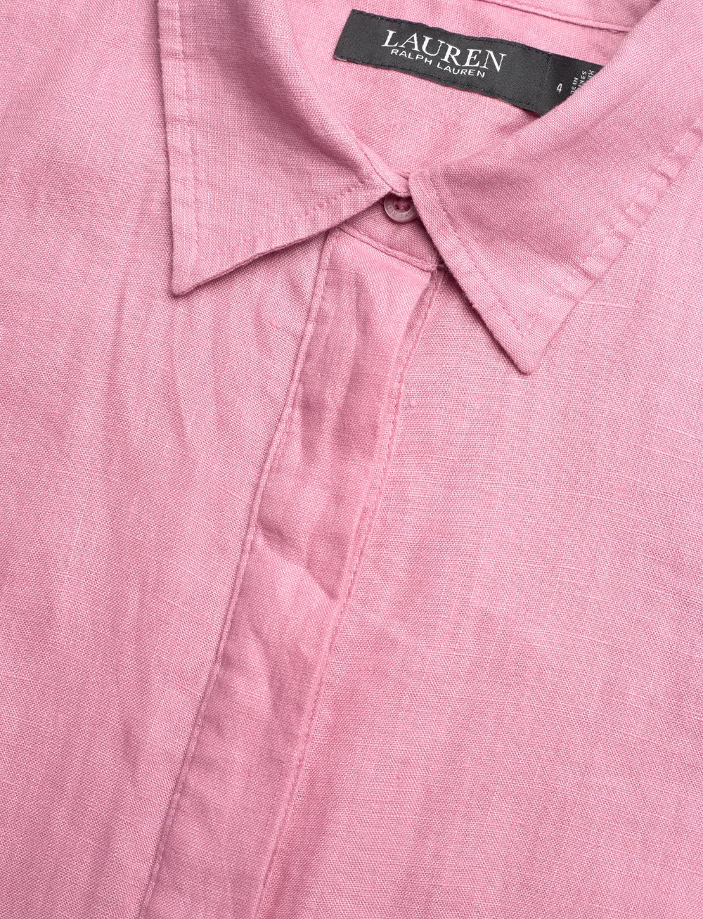 Lauren Ralph Lauren - Tie-Front Linen Shirtdress - skyrtukjólar - rose mauve - 2
