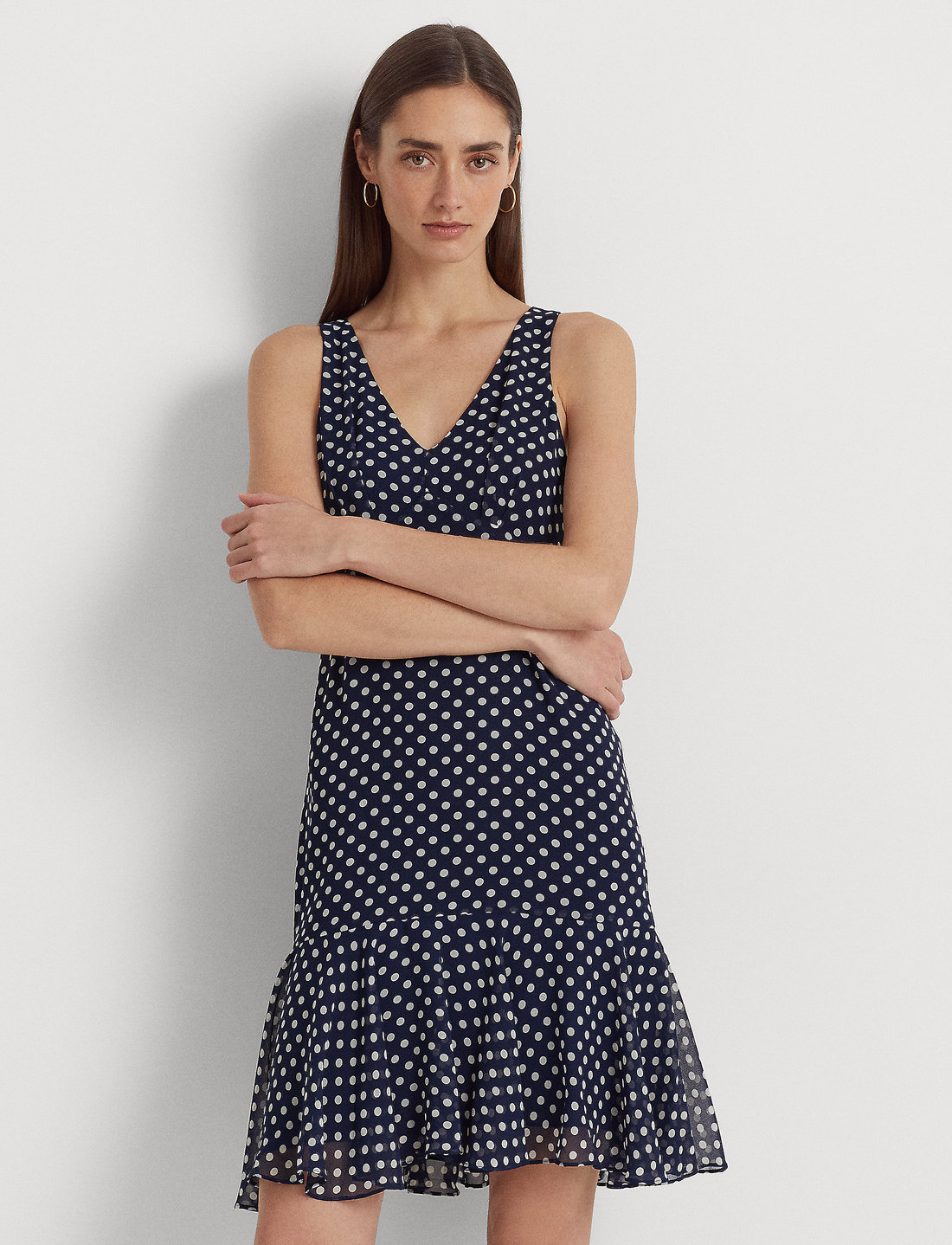 Lauren ralph lauren polka dot best sale dress