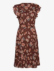 Lauren Ralph Lauren - Floral Ruffle-Trim Georgette Dress - vasaras kleitas - maroon/orange/cre - 1
