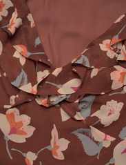 Lauren Ralph Lauren - Floral Ruffle-Trim Georgette Dress - vasaras kleitas - maroon/orange/cre - 3