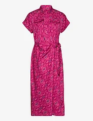 Lauren Ralph Lauren - Geo-Print Shantung Tie-Waist Dress - kreklkleitas - fuchsia multi - 0