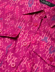 Lauren Ralph Lauren - Geo-Print Shantung Tie-Waist Dress - kreklkleitas - fuchsia multi - 3