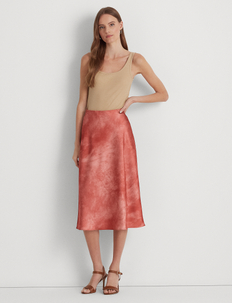 Tie-Dye-Print Satin Skirt, Lauren Ralph Lauren