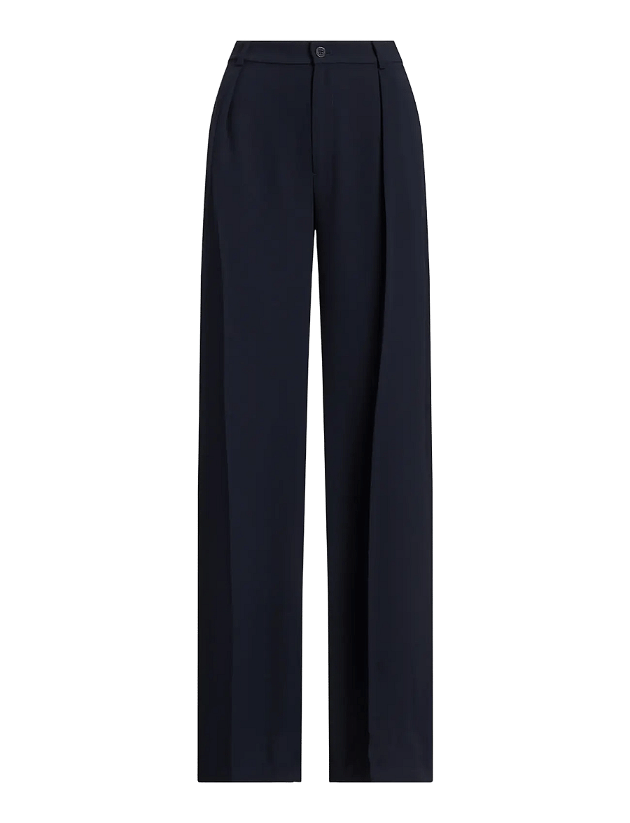 Lauren Ralph Lauren - Double-Faced Georgette Wide-Leg Pant - leveälahkeiset housut - lauren navy - 1