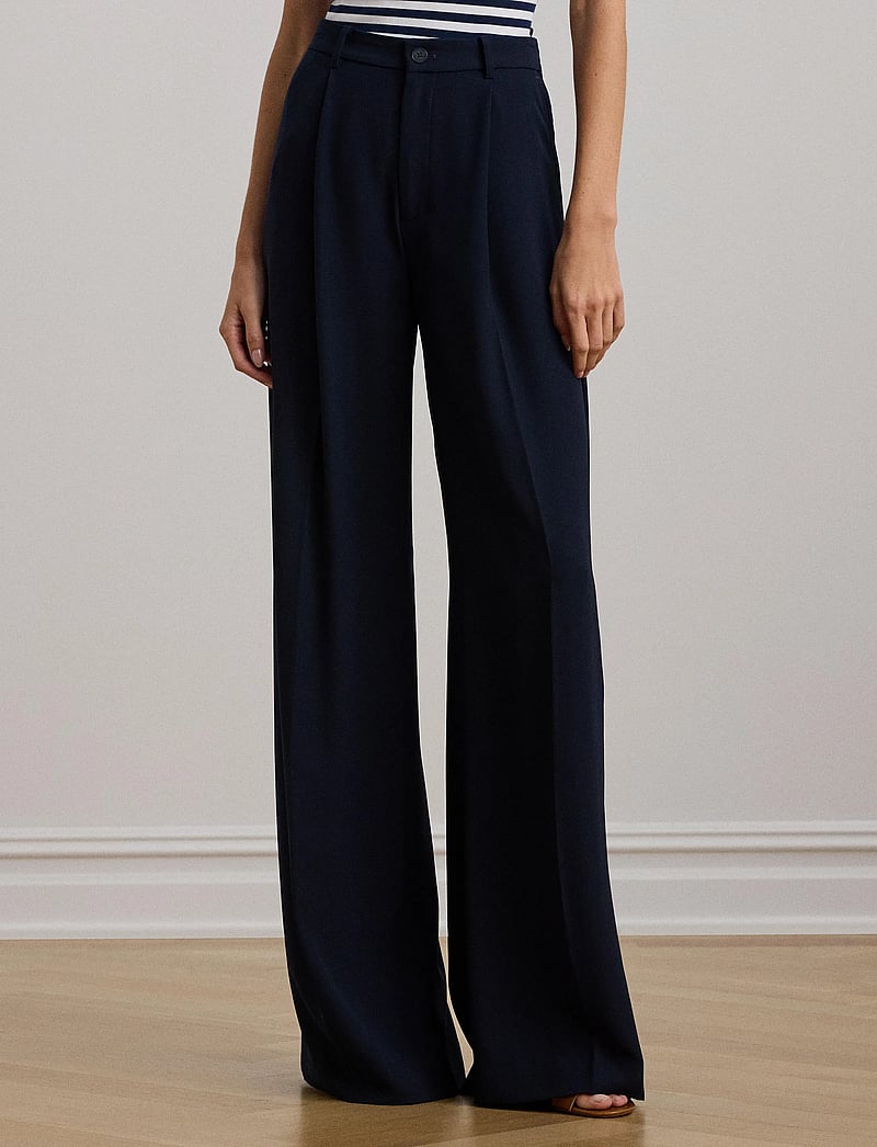 Lauren Ralph Lauren - Double-Faced Georgette Wide-Leg Pant - hosen mit weitem bein - lauren navy - 0