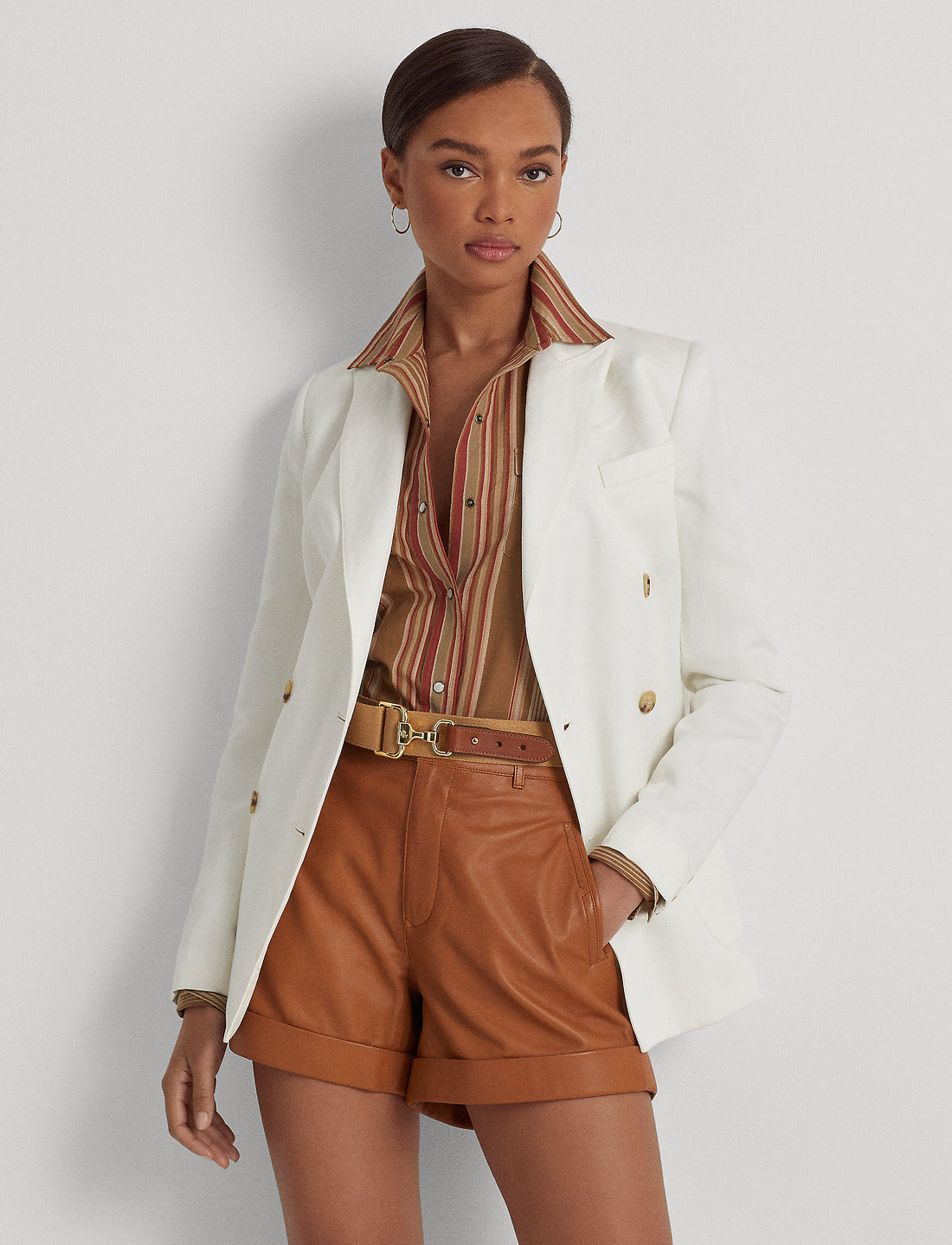Lauren Ralph Lauren Double breasted Linen blend Twill Blazer