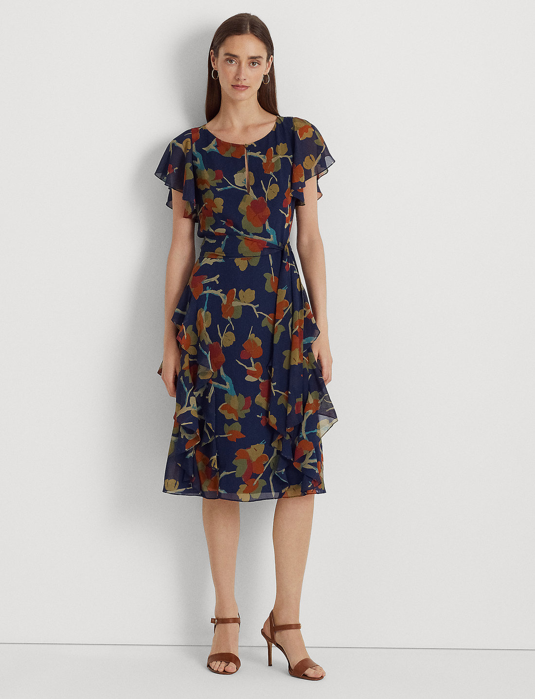 Floral georgette dress ralph top lauren