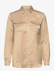 Lauren Ralph Lauren - Satin Shantung Shirt - marškiniai ilgomis rankovėmis - birch tan - 0