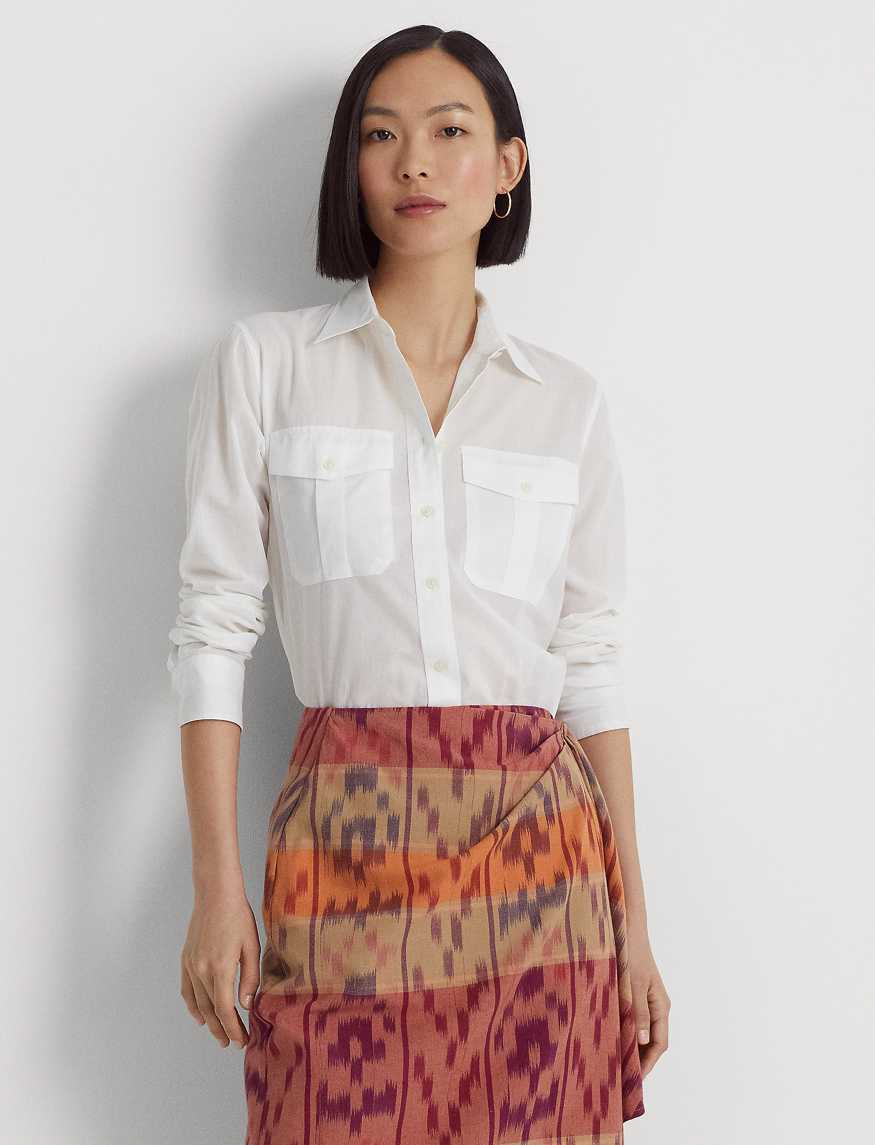 Lauren Ralph Lauren 80S COTTON VOILE-SHIRT - Tøj - WHITE / white