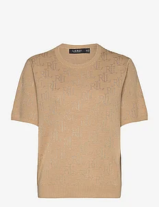 Monogram Jacquard Short-Sleeve Sweater, Lauren Ralph Lauren