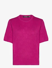 Lauren Ralph Lauren - Monogram Jacquard Short-Sleeve Sweater - džemperiai - fuchsia berry - 0