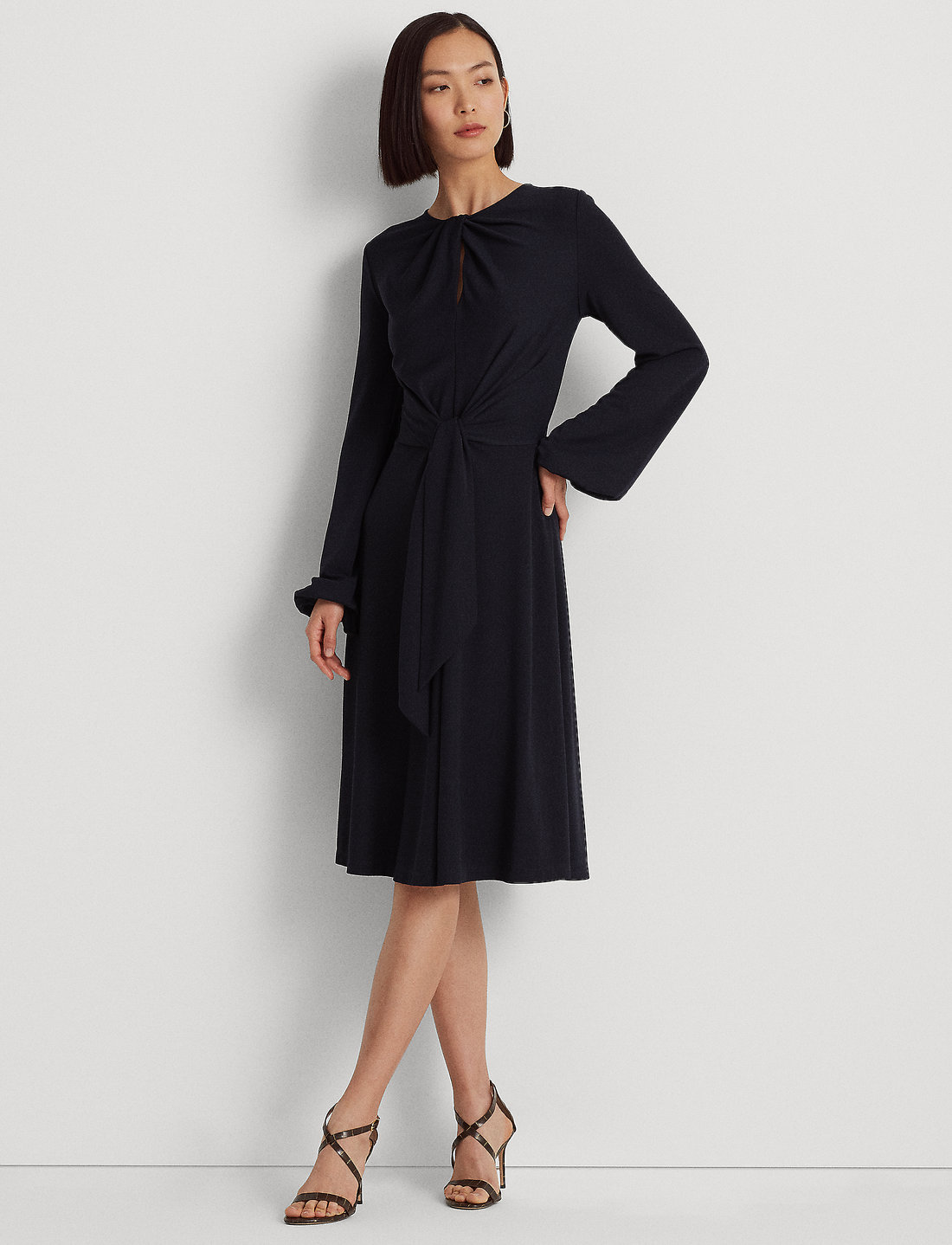Tie front jersey hot sale dress