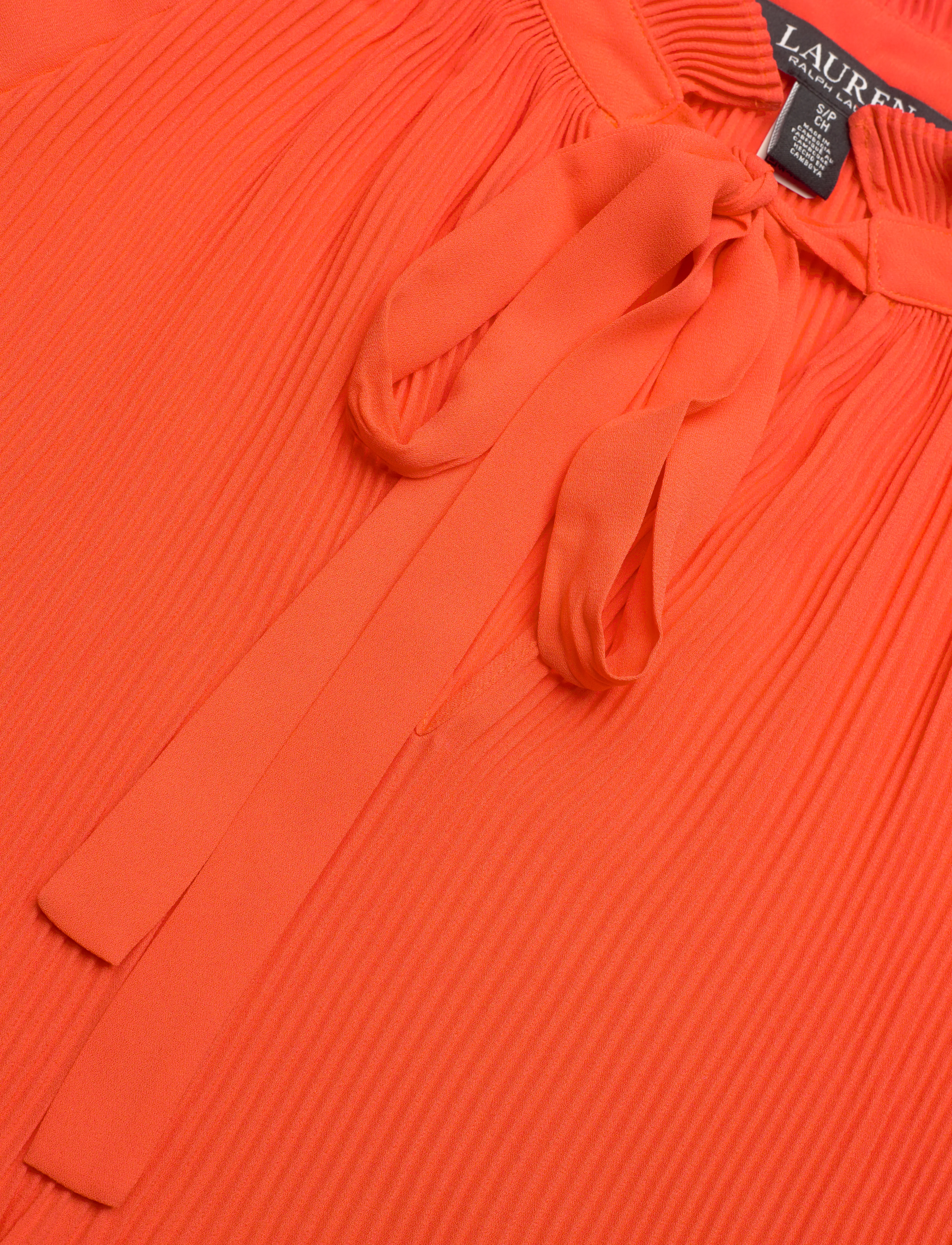 Lauren Ralph Lauren - Pleated Georgette Blouse - orange lily - 2