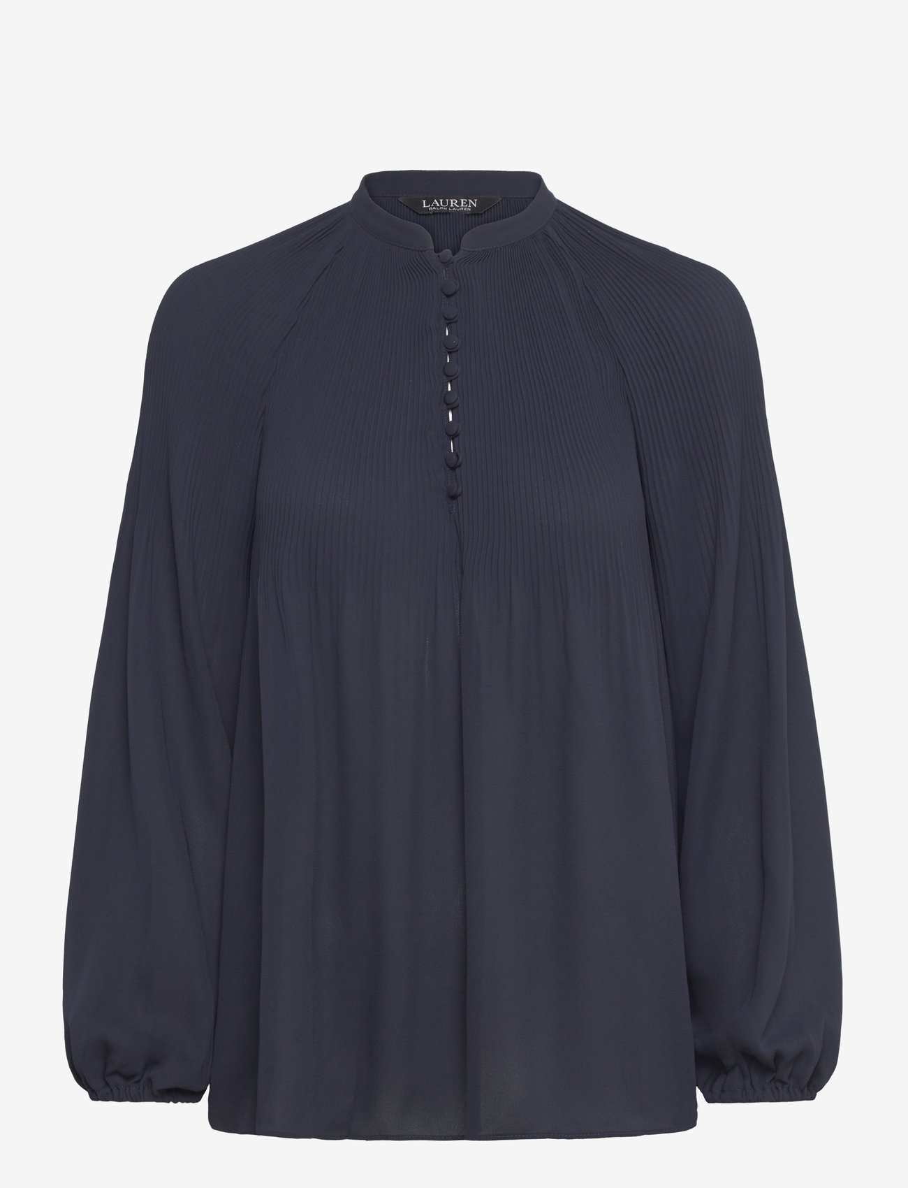 Lauren Ralph Lauren - Pleated Georgette Blouse - långärmade blusar - lauren navy - 0