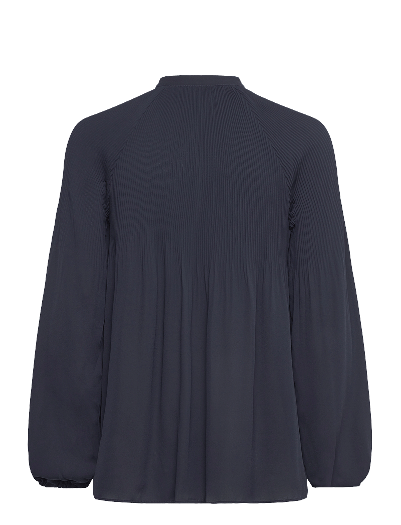 Lauren Ralph Lauren - Pleated Georgette Blouse - långärmade blusar - lauren navy - 1