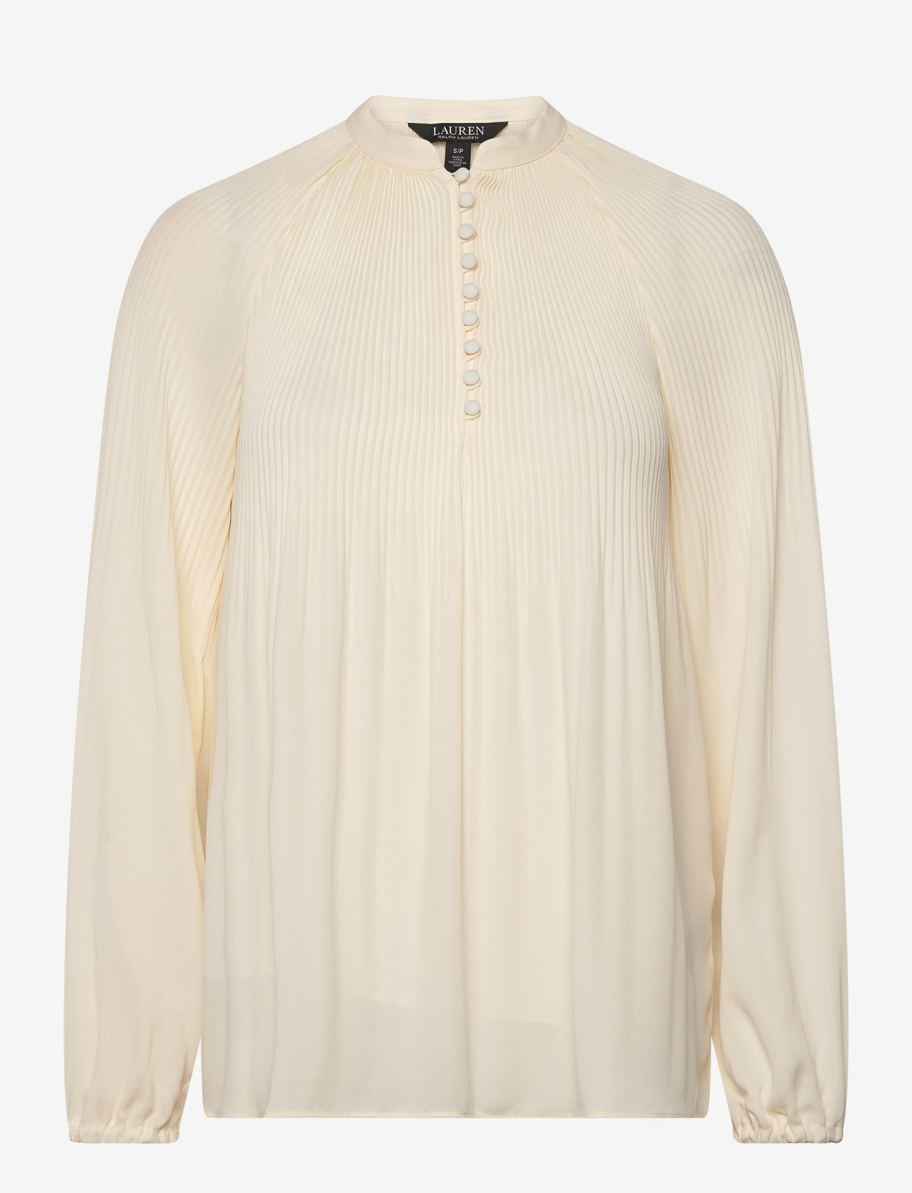 Lauren Ralph Lauren - Pleated Georgette Blouse - langærmede bluser - mascarpone cream - 1